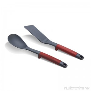 Joseph Joseph 10454 Elevate Solid Spoon and Flexible Turner with Integrated Tool Rest 2-piece Red - B079NK6F3M
